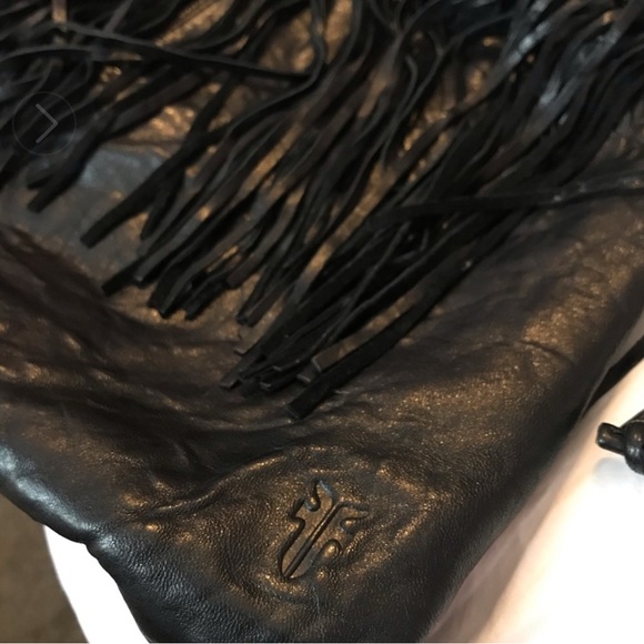 FRYE Black Fringe Leather Hobo Bag - Picture 10 of 16